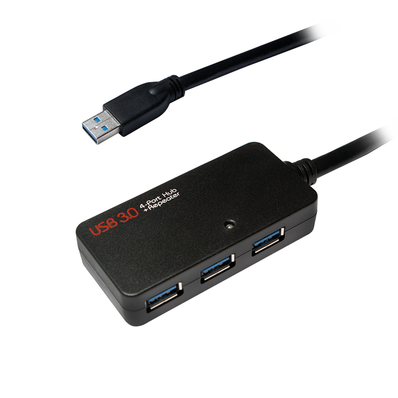 LogiLink UA0262 USB Hub - Zwart - 4 Poorten - 10m Kabel