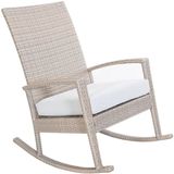 Ogarden Luna Rocking chair - Cream poly rattan - Licht grijs Kussen
