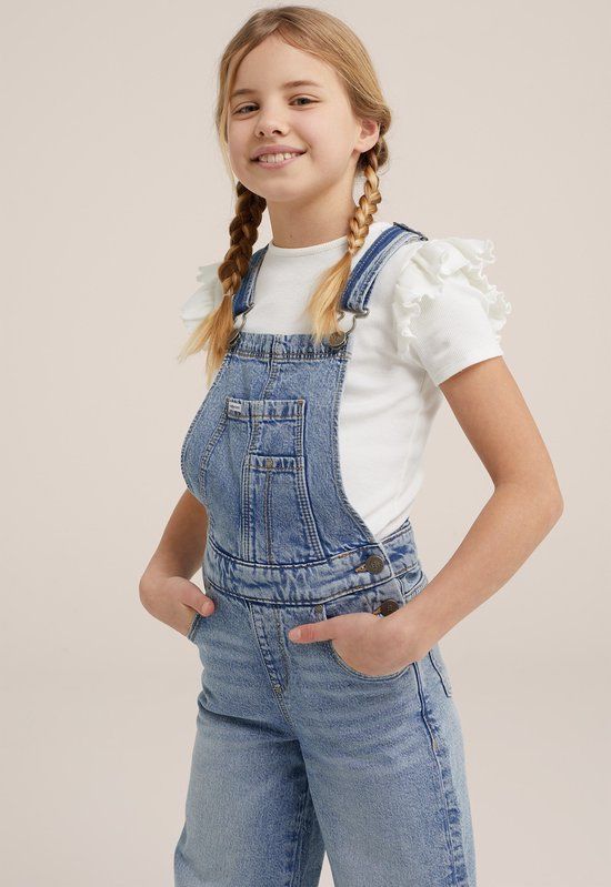 WE Fashion Meisjes relaxed fit tuinbroek
