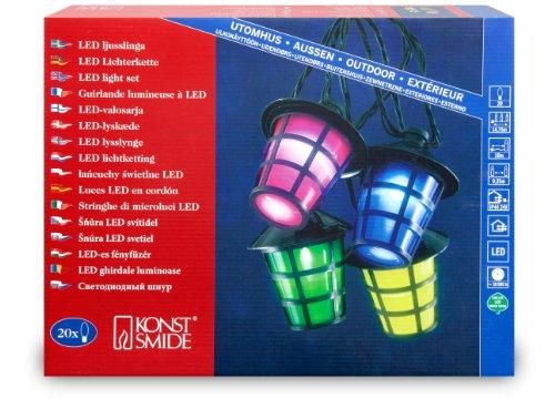 KONSTSMIDE Lightset 20 coloured lant LED - warm wit