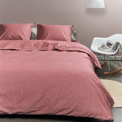 Ambiante Cotton Uni Dekbedovertrek - 240 x 220 cm - Roze