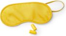 Merkloos / Sans marque Slaapmasker met oordoppen - Geel - Verduisterend travel masker - kinderen en volwassenen