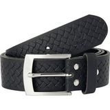 Jan Vanderstorm herren Leren Riem - 135 - zwart - Plus Size