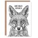Artery8 Mystical Fox Black White Tribal Folk Art Wishes Blank For Him Or Her Art Birthday Card