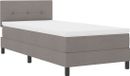 vidaXL Boxspringbed met hoofdeinde, taupe, 90 x 190 cm, stof