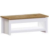 Vida Designs Arlington Salontafel Sliding Top Met Opslag 1 Plank MDF Woonkamer (Wit)