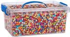 Boland Confetti in kunststof opslagbox - 1 kilo - multicolor snippers - papier - rondjes - décoration