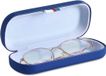 Merkloos / Sans marque Moko Hardcase brillenkoker, PU lederen brillenetui, krasbestendige draagbare brillenbox met reinigingsdoek, harde schaal, etui, brillenorganizer, brillenopslag voor zonnebril leesbril - Blauw