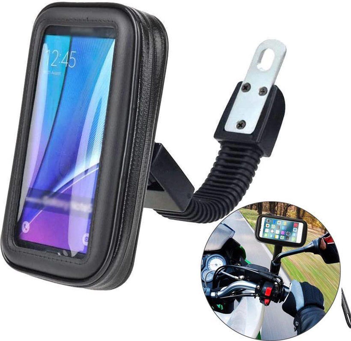 Phreeze Telefoonhouder voor motor fietsen en scooters - Universele Houder voor mobiele telefoons, anti-shake en stabiele houder klem met 360 ° rotatie voor iPhone Samsung SmartPhone GPS van 3,5 tot 6.7 inch