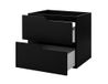 3xE living Meuble sous-vasque sur pieds 60 cm, noir/chêne noyer