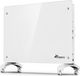 TRESKO® Chauffage électrique blanc 1500W Convecteur verre Convecteur mur Chauffage radiateur verre salle de bain