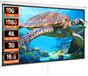 VEVOR Projectiescherm 254 cm HD 4K Buiten Binnen Handmatig Projectiescherm Snel Opvouwbaar Draagbaar Filmscherm 16:9 voor Thuisbioscoop, Camping en Vrijetijdsevenementen Zwart