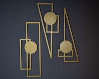 Elegante decoratieve metalen accessoireset (3 stuks), goud, 34 x 85 cm