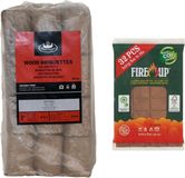 Briquettes de bois - 10 kilo - poêle/cheminée - incl 32x allume-feu