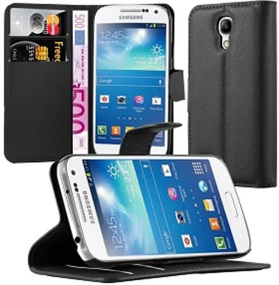 Smart Samsung Galaxy S4 Mini Portemonnee Hoesje Case Zwart