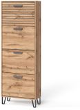 Vicco Amber Schoenenkantelaar – 60 x 168 cm met 4 compartimenten Eiken Wotan