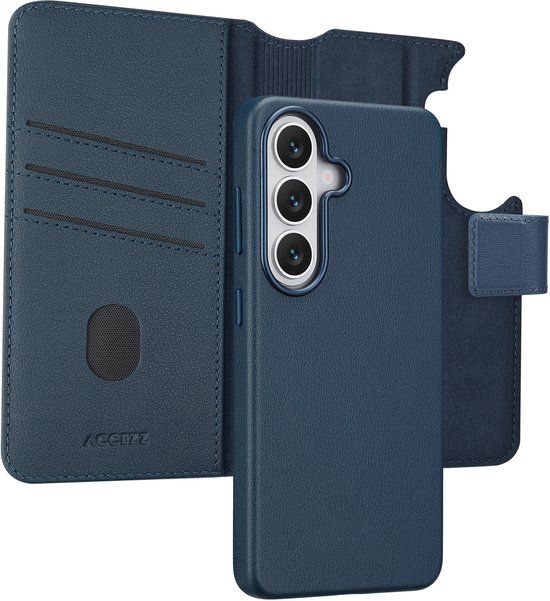 Accezz Leather Bookcase 2-in-1 met MagSafe voor de Samsung Galaxy S26 - Nightfall Blue