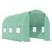 Serre de jardin tunnel 4,5 x 2 x 2 mètres, structure acier galvanisé renforcé, 6 fenêtres et 1 porte, abri de jardin vert
