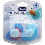 Chicco sucette anatomique en silicone physio 4m+ bleu 2uds