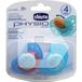 Chicco sucette anatomique en silicone physio 4m+ bleu 2uds