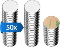 ECENCE Neodymiummagneten 50 stuks - Ronde zelfklevende magneten - 8x1mm - Hoogwaardige NiCuNi-coating - Schijfmagneten