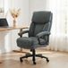Chaise de bureau renforcée capacité 200kg, pivotante et inclinable en tissu velours, gris
