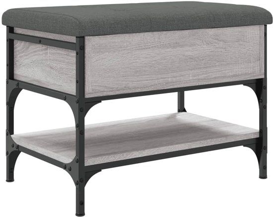 vidaXL Schoenenbank 62x42x45 cm bewerkt hout grijs sonoma eikenkleurig