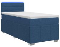 vidaXL Boxspringbed met matras en hoofdeinde, blauw, 100 x 200 cm, stof