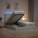 vidaXL Lit plateforme avec matelas et éclairage LED, gris clair, 200 x 200 cm