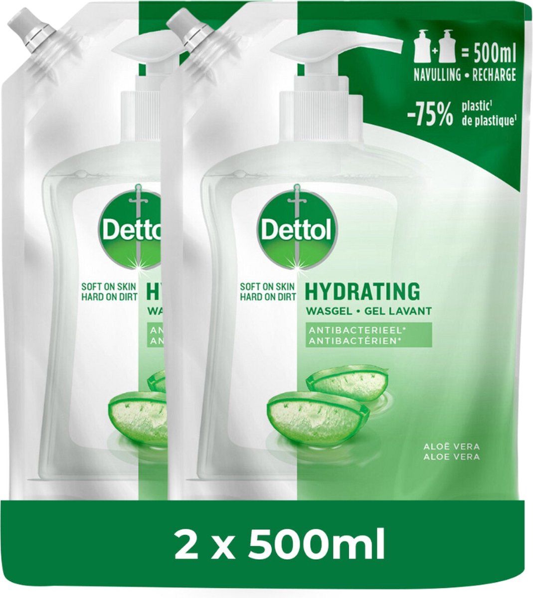 Dettol Refill Hydrating Aloe Vera - 2 x 500ml - Value Pack