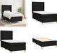 vidaXL Boxspring met matras, stof, zwart, 100x200 cm