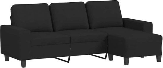 vidaXL Driezitsbank met voetenbank 180 cm stof zwart