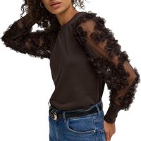 Jacqueline de Yong Pull Jdyfairview Life L/s Sweat Jrs Noo 15220558 Coffee Bean Femme Taille - L