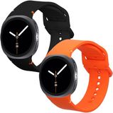kwmobile 2x horlogebandjes geschikt voor Samsung Galaxy Watch 8 Galaxy / Galaxy Watch 8 Classic 46mm bandje - Smartwatch bandjes van TPU - Activity tracker horloge band in zwart / oranje