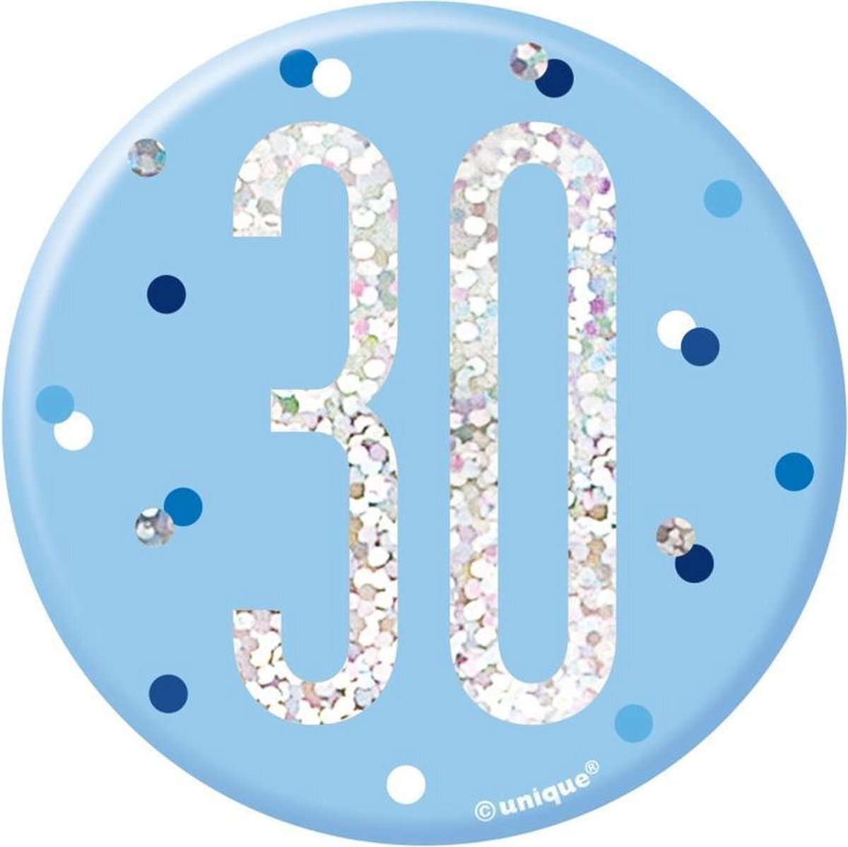 - Button 30 Jaar Blauw 7cm