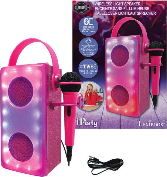 Lexibook Pink Lichtgevende Bluetooth® luidspreker met microfoon