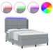 vidaXL LED Boxspringbed met hoofdeinde Lichtgrijs 140 x 190 cm Stof