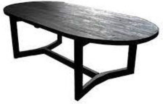 Van der Leeden Teak Tuintafel Ovaal 260x110 cm - Zwart