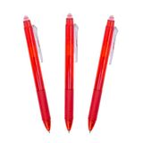 RAYLU PAPER® - Uitwisbare balpen, gelinkt, rood, 1 mm punt en 0,7 mm lijnbreedte (3 rood)