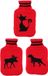 Merkloos / Sans marque Lifetime warmwaterkruik 2L met gebreiden hoes rood