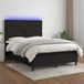 Maison Exclusive - Lit boxspring avec matelas et éclairage LED, noir, 140x200 cm, textile