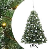 vidaXL Kunstkerstboom met 150 LED, Standaard, Groen, 120 cm, PE en PVC