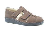 Finn Comfort Athos 01034 Cognacbruin Platte Sandalen Heren Maat 41