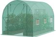 VEVOR Walk-in Tunnel Greenhouse 11.32x6.4x6.3ft Galvanized Frame PE Cover Green