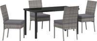 vidaXL Tuinset, 5-delig, grijs, gepoedercoat staal