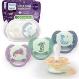 Philips Avent Ultra Soft Nighttime - 6 tot 18 maanden - Glow-in-the-dark fopspeen - 4pack - SCF094/08