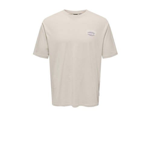 ONLY & SONS T-shirt ONSKEANE met backprint beige