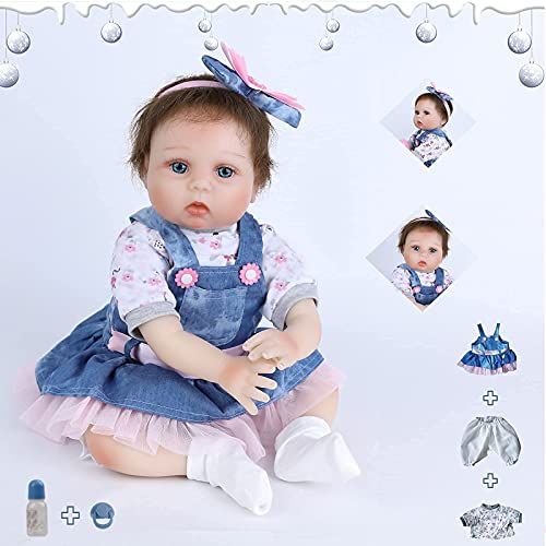 ZIYIUI 22 inch Reborn Baby Poppen Meisjes Realistische Zachte Siliconen Pasgeboren Pop Realistische Handgemaakte Pop Kinderen Baby's Kids Speelgoed
