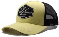 Surf Monkey Trucker Cap - 5 Panel - One Size - Organic Cotton - Black Lime