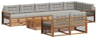 vidaXL Buiten bank set 9 st Natuurlijk en Licht Grijs